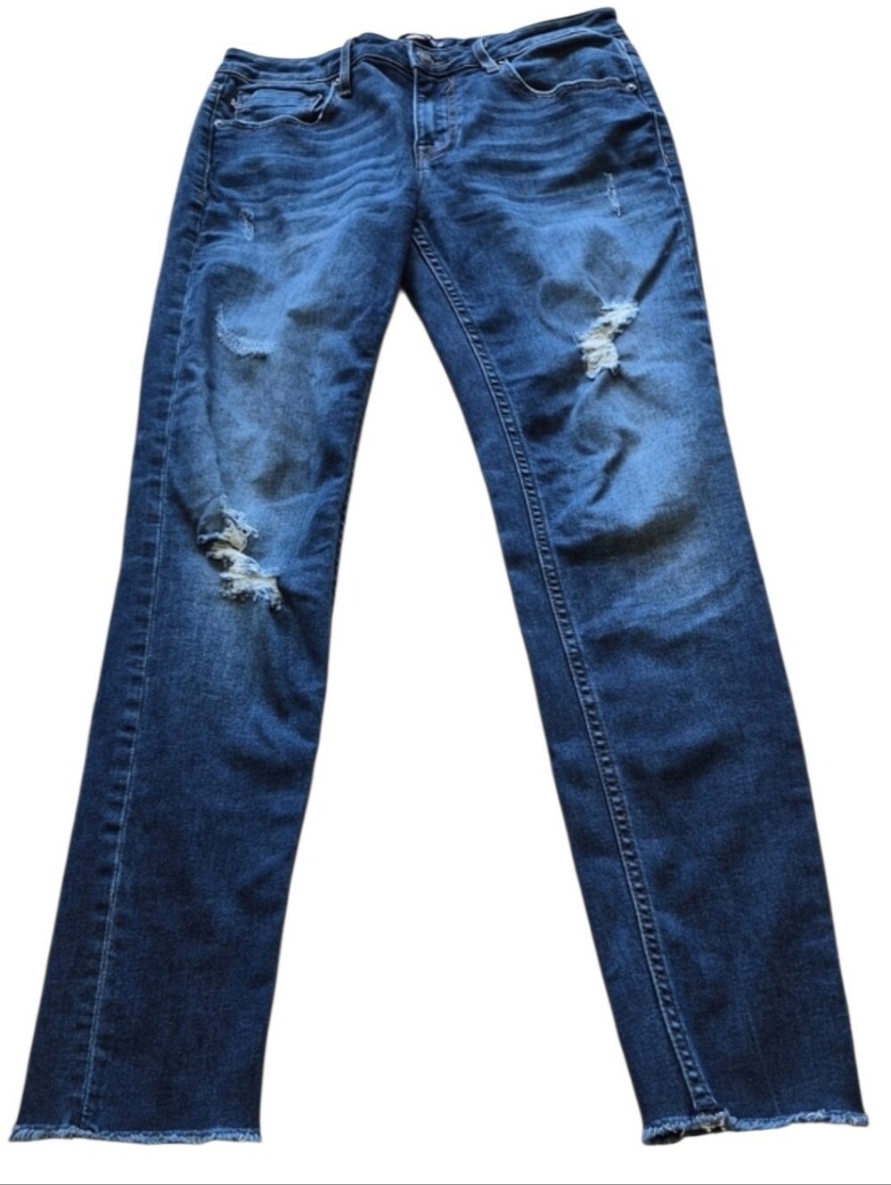 Vigoss Jagger Skinny Jeans Distressed Raw Hem Stretch Dark Wash 29x28